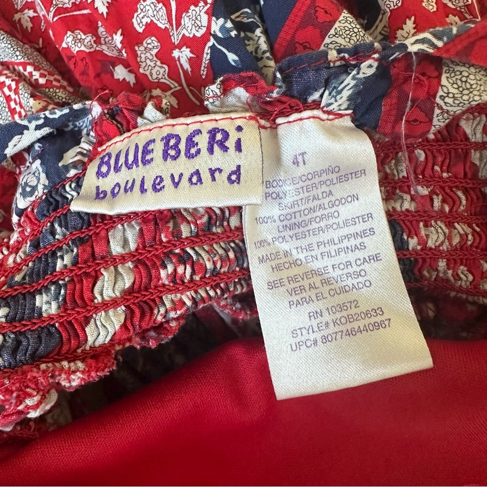 Blueberi Blvd Bandana Hankerchief Hem Sundress Festive 4th of July 4T - Picture 7 of 9